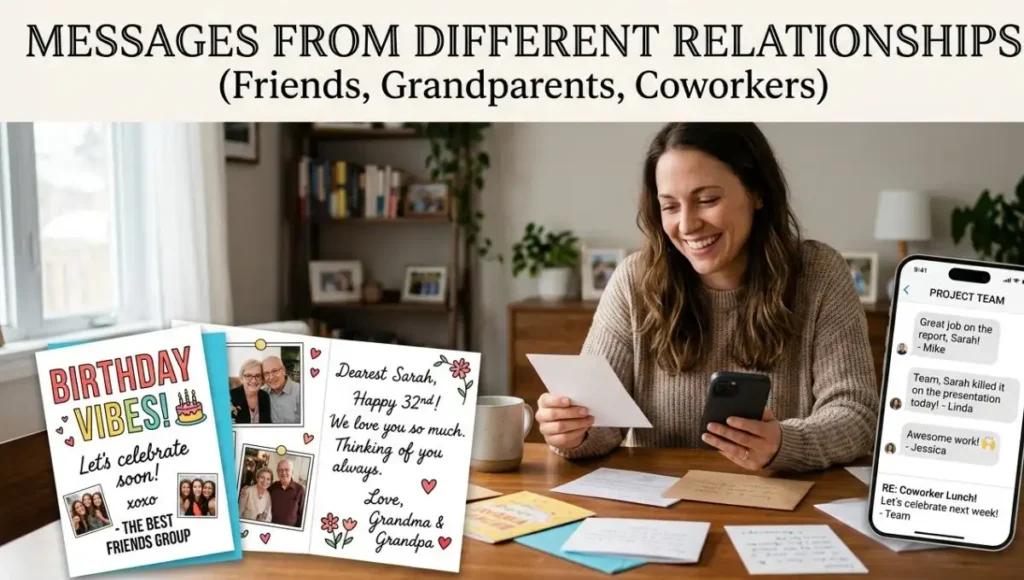 Messages from Different Relationships (Friends, Grandparents, Coworkers)