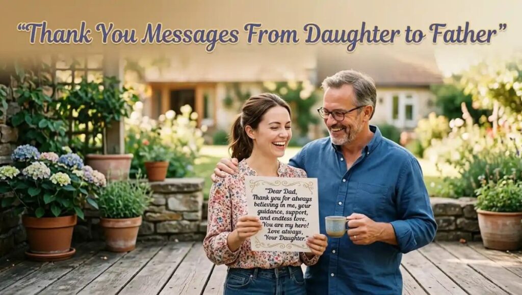 Thank You Messages From Daughter to Father