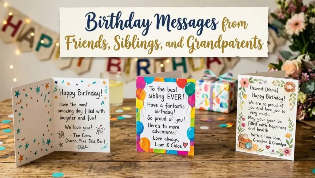 Birthday Messages from Friends, Siblings, and Grandparents