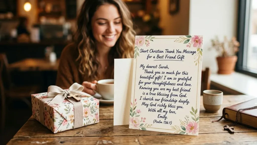 Short Christian Thank You Message for a Best Friend Gift