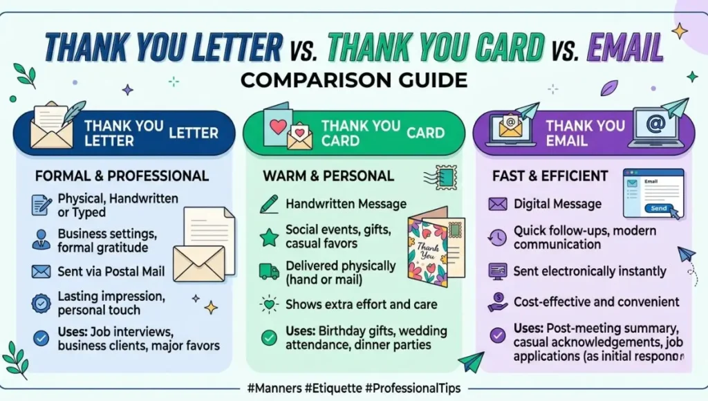 Thank You Letter vs Thank You Card vs Email