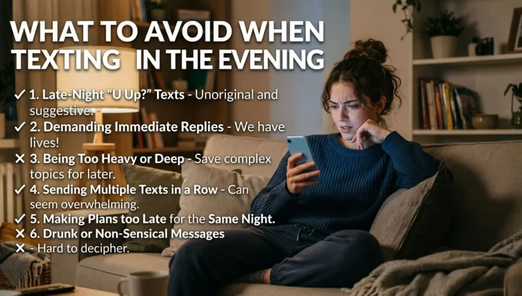 What to Avoid When Texting Her in the Evening