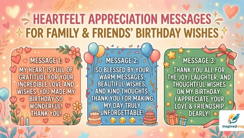 Heartfelt Appreciation Messages for Family and Friends' Birthday Wishes
