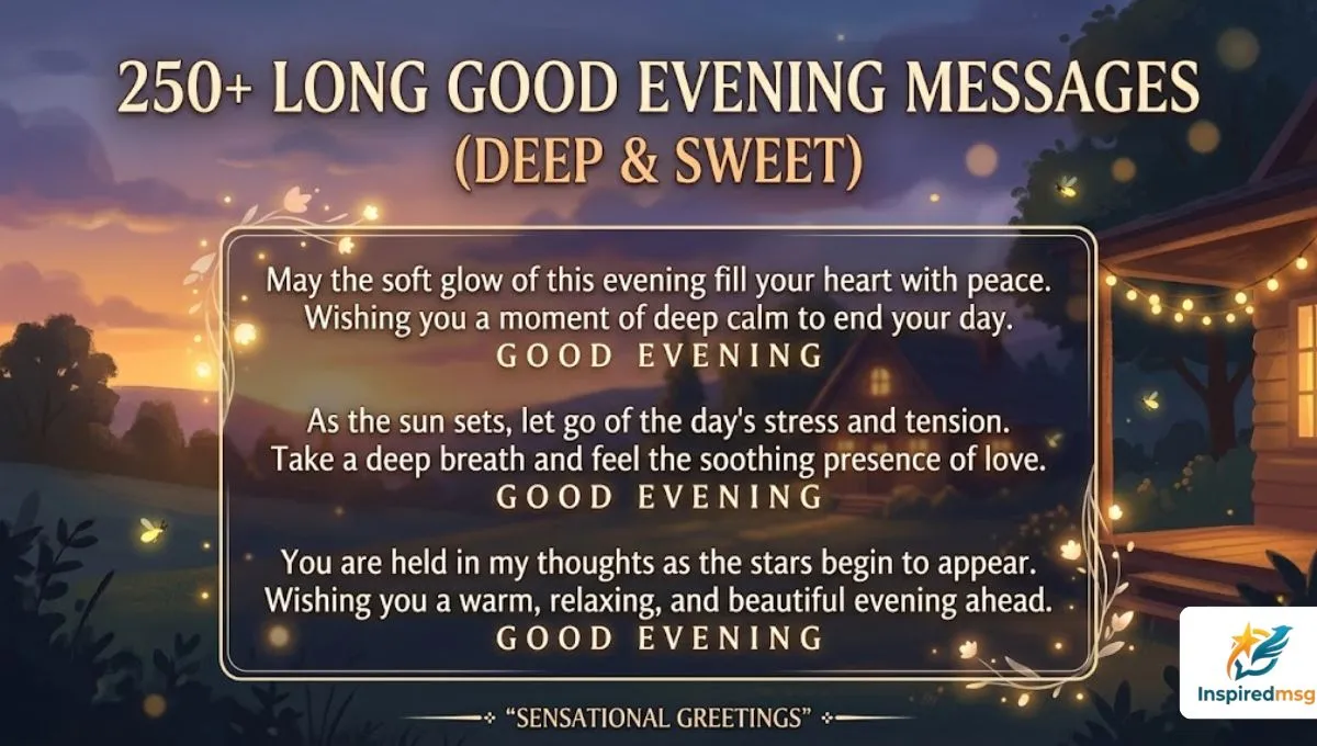 250+ Long Good Evening Messages (Deep & Sweet)