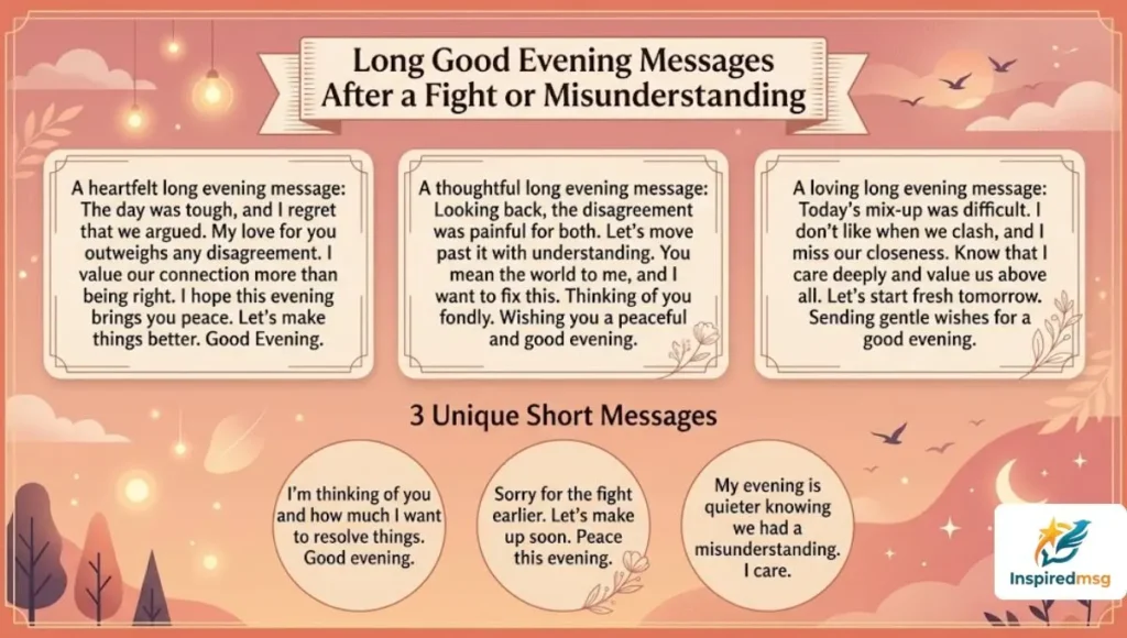 Long Good Evening Messages After a Fight or Misunderstanding
