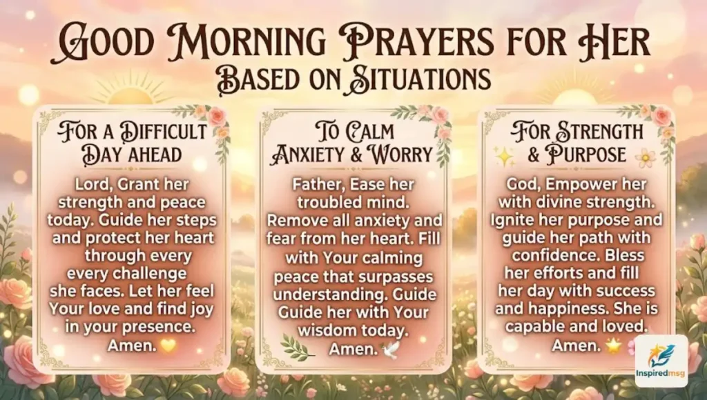 Good Morning Prayers for Her Based on Situations