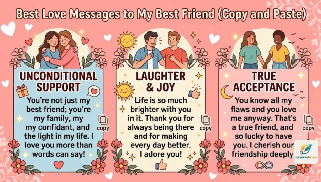 Best Love Messages to My Best Friend (Copy and Paste)