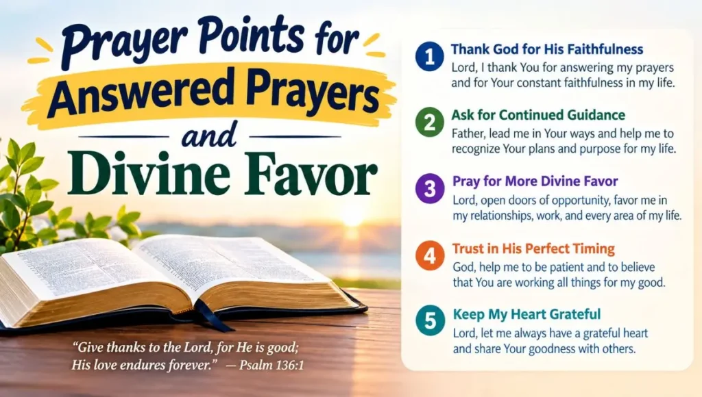 Prayer Points for Answered Prayers and Divine Favor