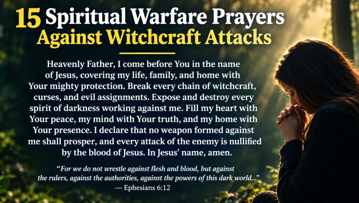 15 Spiritual Warfare Prayers Against Witchcraft Attacks