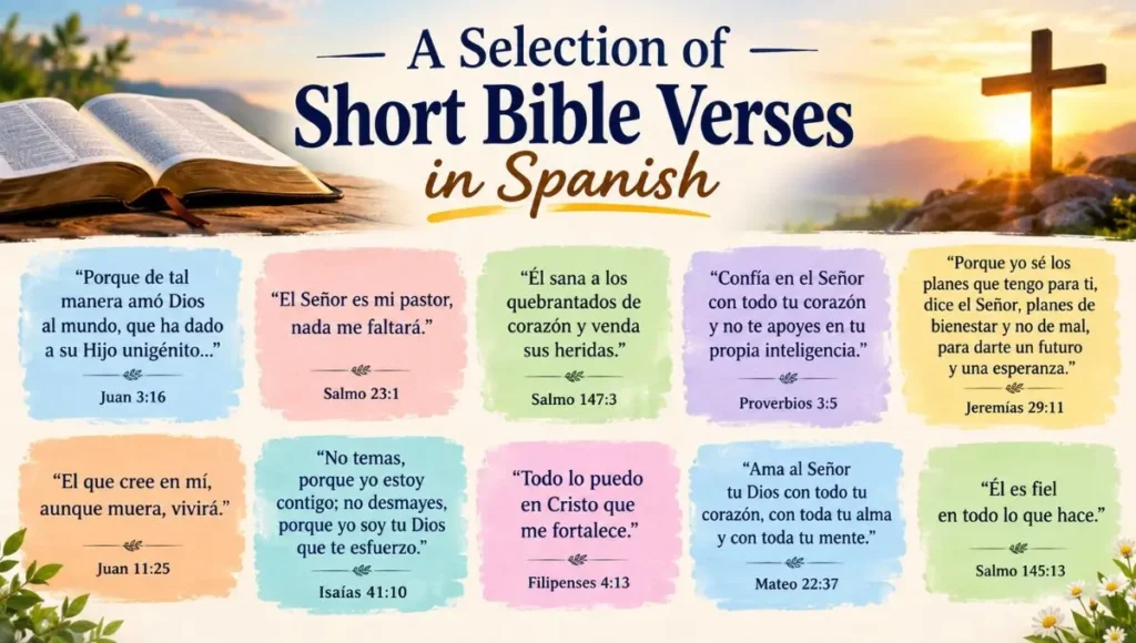A Selection of Short Bible Verses in Spanish