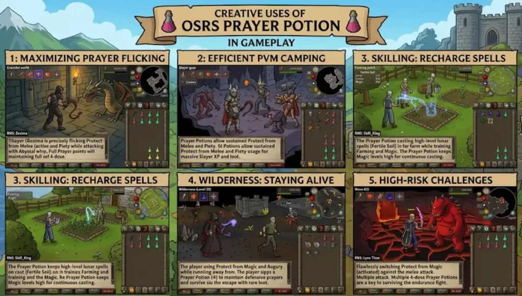 Creative Uses of OSRS Prayer Potion in Gameplay