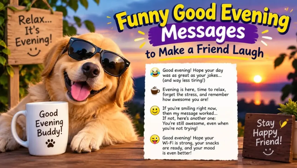 Funny Good Evening Messages to Make a Friend Laugh