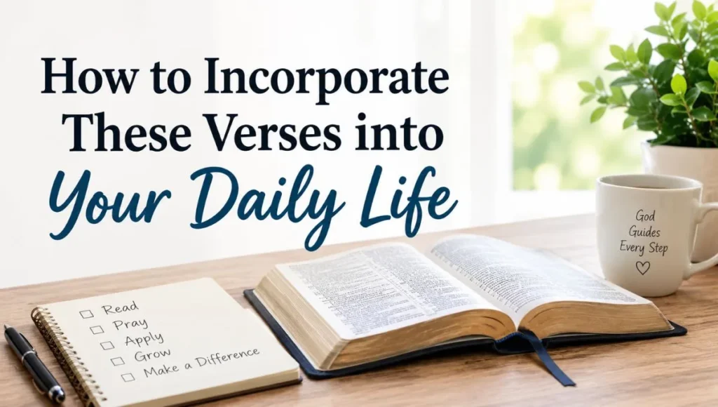 How to Incorporate These Verses into Your Daily Life