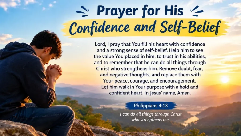 Prayer for His Confidence and Self-Belief
