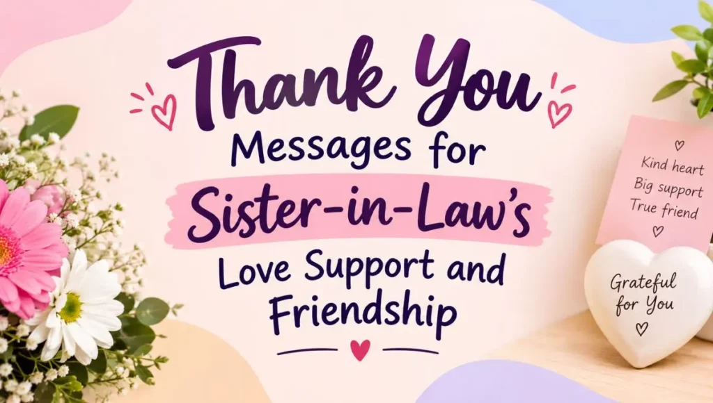 Thank You Messages for Sister-in-Law's Love Support and Friendship